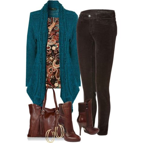 Teal Cardigan by meltog on Polyvore featuring Jane Norman, J Brand, GUESS, See by ChloÃ© and Belle Noel by Kim Kardashian Teal Cardigan Outfit Fall, Teal Outfits For Women, Teal Top Outfit, Teal Cardigan Outfit, Teal Outfit, Cardigan With Jeans, Sweater Cardigan Outfit, Cardigan Fall Outfit, Teal Outfits