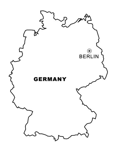 Germany For Kids, Map Of Germany, Country Line, Page Maps, Germany Map, House Map, Coloring Pages To Print, Free Printable Coloring, Free Printable Coloring Pages