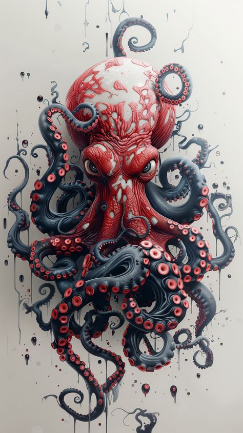 Octopus Tentacles Drawing, Octopus Art Drawing, Black Tentacles, Drawing Octopus, Tattoo Octopus, Octopus Wallpaper, Octopus Artwork, Octopus Tattoo Sleeve, Kraken Art