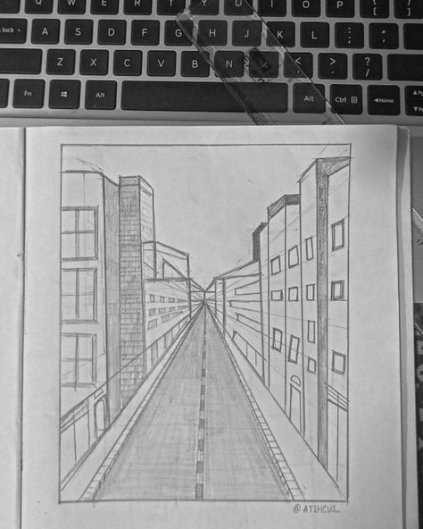 Building sketch 📍 1point Perspective Drawing Easy, Prespective Sketches Building Easy, Perspective Drawing 1 Point, 1 Point Perspective Drawing Easy, One Point Perspective Drawing Easy, One Point Perspective Sketch, One Point Perspective Drawings, Perspective Drawing Buildings, Easy Perspective Drawing