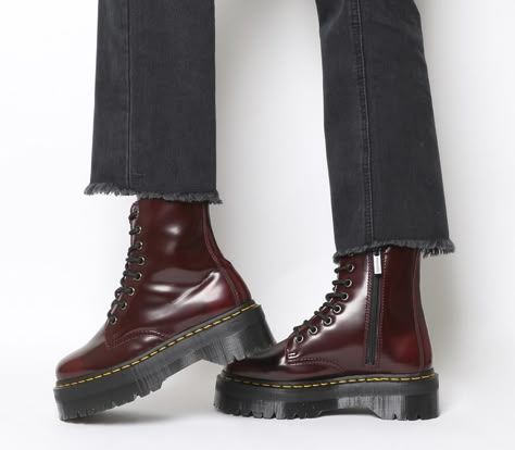 Maroon Doc Martens, Cherry Red Dr Martens, Red Dr Martens, Doctor Martens, Maroon Boots, Platform Doc Martens, Red Doc Martens, Dr Martens Outfit, Doc Martens Style