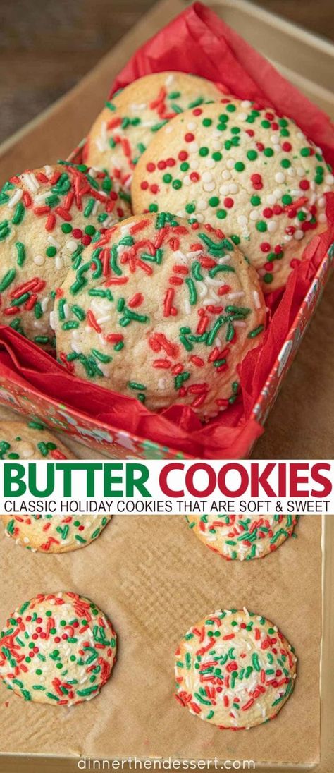 Soft Christmas Sprinkle Cookies, Christmas Sprinkle Cookies, Raffaello Dessert, Crunchy Toppings, Soft Batch, Dreamy Christmas, Butter Cookies Easy, Future Chef, Fantastic Recipes