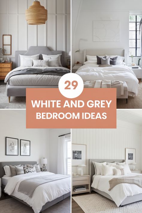 White and grey bedroom ideas for teens create a stylish and functional space. Explore crisp white bedding, soft grey walls, and sleek furniture designs. Discover white headboards with grey accents, charcoal throw pillows, and minimalist artwork. Find inspiration for grey and white patterned curtains, plush grey area rugs, and metallic silver decor. Design a sophisticated and modern bedroom that reflects their personality while remaining calm and functional. Grey Upholstered Headboard Bedroom Decor, White And Grey Bedroom Decor, Bedroom Grey Ideas, Modern Gray Bedroom, Gray Headboard Bedroom Decor, Gray And White Bedroom Ideas, White And Grey Bedroom Ideas, White And Grey Bedroom, Grey Headboard Bedroom Ideas