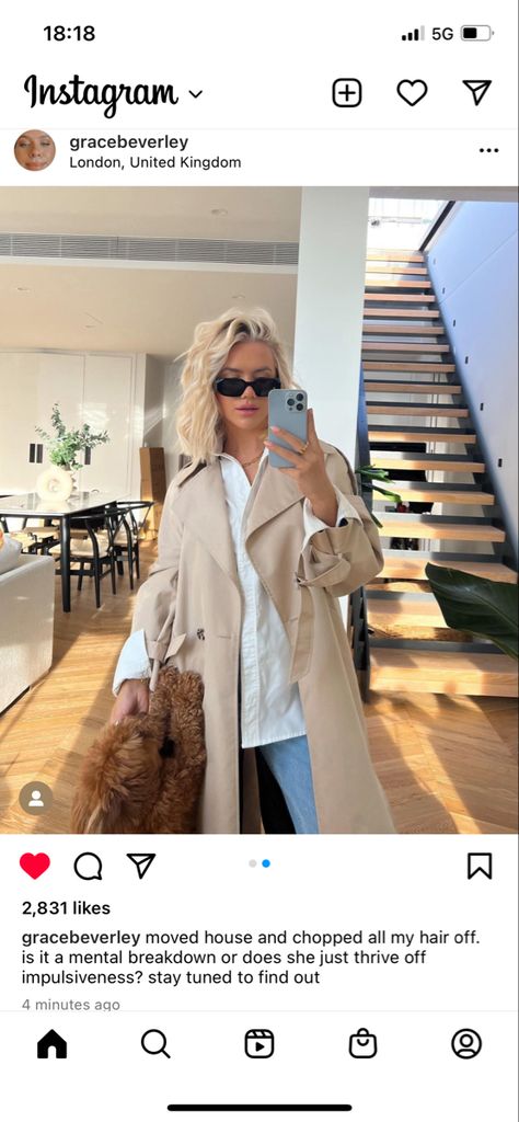 Grace Beverley, Hair Inspo, Duster Coat, Lab Coat, Hair