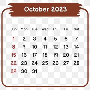 October Clipart, Calendar Clipart, October Month, Calendar Png, Calendar Week, Vertical Calendar, Week Calendar, Calendar Background, Calendar Vector