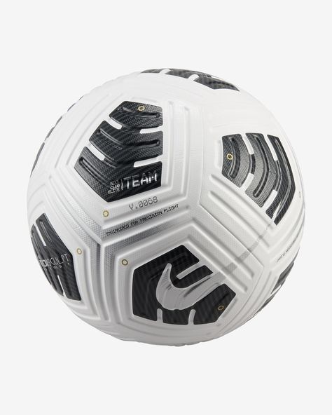 Perfect your game with the Nike Club Elite soccer ball. Molded grooves help reduce drag and provide a more stable flight so you can rise to any occasion. Shown: White/Black/Metallic Silver Style: FZ7544-100 Nike Soccer Ball, Soccer Gear, Nike Soccer, Meme Design, Soccer Balls, Black Metallic, Soccer Ball, Top Model, Black Nikes