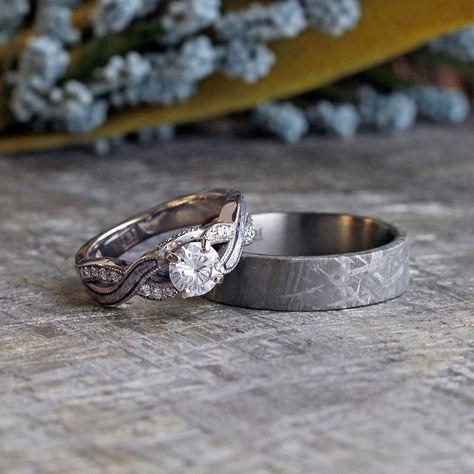 _MG_9182_edit_sq_ Custom Wedding Rings Sets, Meteorite Wedding Ring, Meteorite Engagement Ring, Meteorite Wedding Rings, Antique Engagement Ring, Custom Wedding Rings, Engagement Ring White Gold, Wedding Rings Rose Gold, Wedding Ring Set