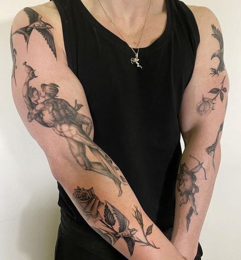 Sagittarius Tattoo Designs, Cherub Art, Tatoo Inspiration, Small Forearm Tattoos, Insect Tattoo, Wrist Tattoos For Guys, Half Sleeve Tattoos For Guys, Inspiration Tattoos, Eagle Tattoos