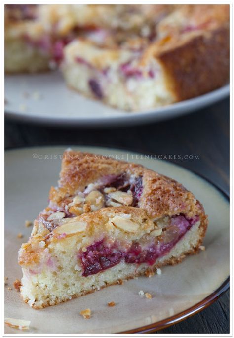 Late Summer Plum Cake, Italian Plum Cake Recipes, Almond Plum Cake, Cherry Cream Cheese Coffee Cake, Plum Dessert, Cherry Cream Cheese, Cheese Coffee Cake, Cream Cheese Coffee Cake, Plum Recipes