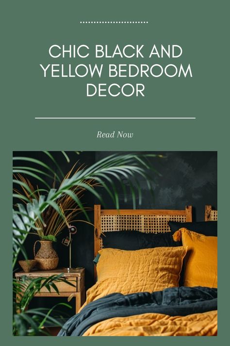 Looking for stylish black and yellow bedroom inspiration? Check out these fabulous ideas to elevate your space with modern and chic designs. From striking accent walls to stylish bedding and decor accents, we help you transform your room into a cozy retreat. Discover tips on combining vibrant yellow with classic black for balance, choosing the right decor pieces, and incorporating bold accessories that shine. Whether you are looking to redesign your bedroom or just refresh the aesthetic, these creative ideas will spark your imagination and help you create a bedroom you'll love to relax in. Black And Yellow Bedroom Ideas, Punk Couture, Yellow Bedroom Ideas, Yellow Bedroom Decor, Yellow Wall Decor, Stylish Bedding, Backyard Balcony, Yellow Colour Scheme, Yellow Bedroom