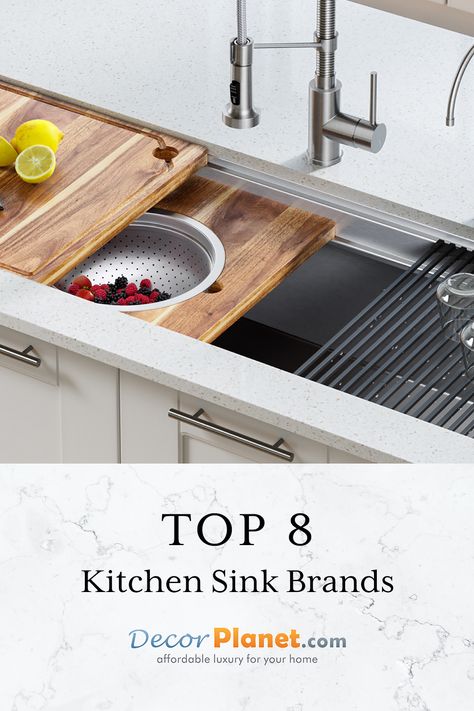 These beautiful sinks not only represent the best in the industry, but they also represent the ingenuity and quality associated with the best kitchen sink brands. Off Center Kitchen Sink, Xl Kitchen Sink, Fancy Kitchen Sink, Kitchen Sink Facing Wall Ideas, Best Sinks For Kitchen Modern, Oversized Kitchen Sink, Dream Kitchen Sink, Unique Kitchen Sink, Wide Kitchen Sink