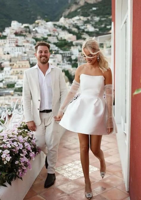 Best short wedding dresses for 2024 Engagement Dresses For Bride, Wedding Dresses Short Bride, Short Bride Dresses, Short Bride, Minimal Wedding Dress, Short Wedding Dresses, Hunter Valley Wedding, Civil Wedding Dresses, Wedding Bachelorette Party