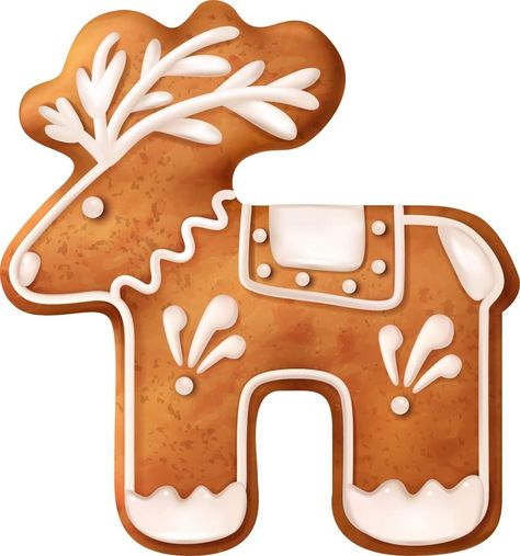 Gingerbread Dragon, Gingerbread Deer, Kawaii Gingerbread Man, Kawaii Gingerbread, 3d Gingerbread, Ginger House, Decoupage Printables, Holiday Images, Christmas Gift Wrapping