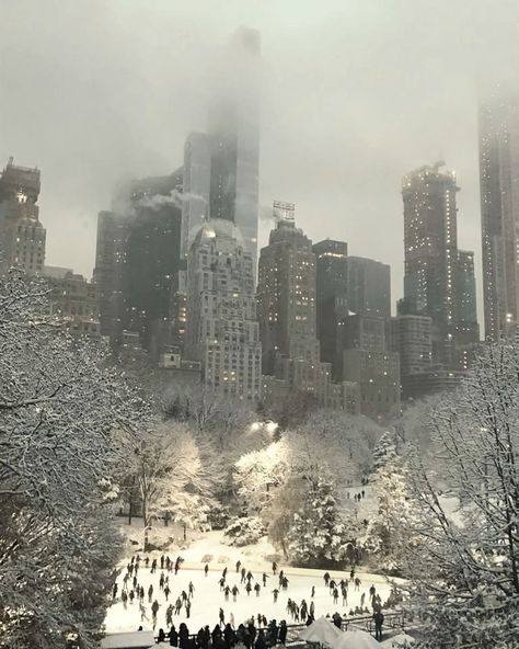 Aesthetic Winter Landscape, Ice Skating Christmas Aesthetic, Winter Aesthetic Nyc, Winter Aesthetic Mood Board, Winter In Nyc Aesthetic, New York For Christmas, Winter Aesthetic Vibes, Snowed In Aesthetic, Moody Winter Aesthetic