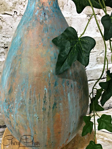 Make Your Own Chalk Paint, Patina Diy, Diy Painted Vases, Beautiful Planters, Diy Paint Projects, Western Furniture, Hand Painted Pottery, Metal Garden Art, Dollar Tree Diy Crafts