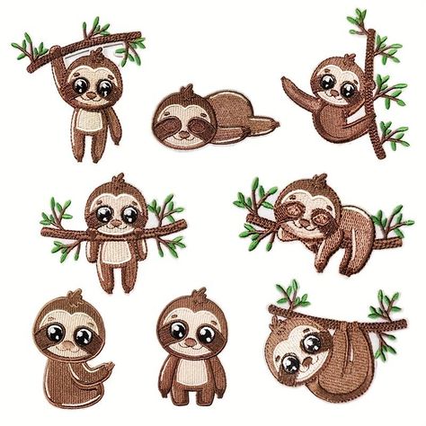 Cute Sloth Iron On Patch - Embroidered Applique For Diy Clothing Projects, Jackets, Jeans, Hats, And Backpacks - Adorable Gift Idea - Temu Sweden Sloth Embroidery, Animal Patches, Backpack Clothes, Diy Backpack, Hat Decoration, Cute Patches, Diy Rhinestone, Sewing Appliques, Cute Sloth