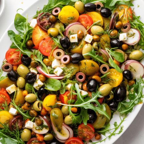 What Is Olive Salad? Green Olive Salad, Spanish Salad, Olive Salad Recipe, Salad With Olives, Dill Potatoes, Olive Salad, Salad Mixed Greens, Citrus Salad, Black Olives