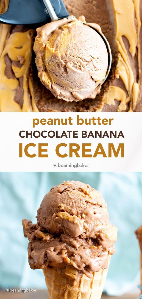 Chocolate Peanut Butter Banana Nicecream, Peanut Butter Banana Ice Cream Healthy, Banana And Peanut Butter Ice Cream, Ice Cream With Bananas Recipes, Healthy Peanut Butter Ice Cream, Peanut Butter And Banana Dessert, Cashew Ice Cream Recipe, 4 Ingredient Ice Cream, Banana Ice Cream Flavors