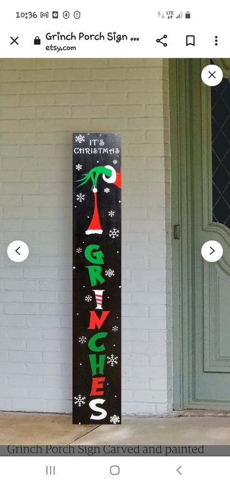 Grinch Porch Sign Diy, Grinch Christmas Porch Signs, Grinch Porch Leaner, Grinch Porch Sign, Grinch Wood Sign, Wooden Christmas Signs Diy Grinch, Merry Grinchmas Porch Sign, Christmas Signs Wood Front Porches, Grinch Sign