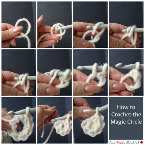 Learn to how crochet the magic circle! Super helpful free tutorial with step-by-step instructions. check it out and learn a new skill! Magic Circle Crochet, Magic Circles, The Magic Circle, Magic Ring Crochet, Different Crochet Stitches, Crochet Circles, Crochet Stitches For Beginners, Crochet Tutorials, Double Crochet Stitch