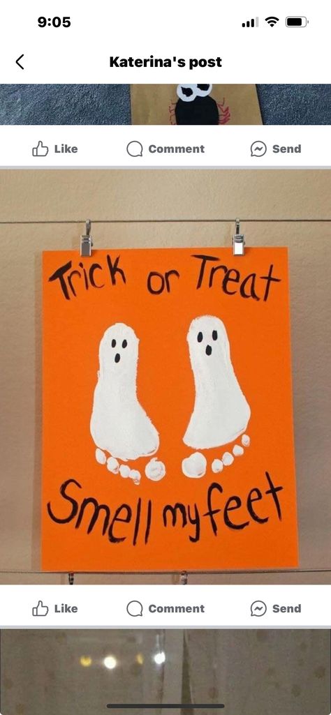 Infant Room Ideas, Footprint Crafts, Easy Halloween Crafts, Toddler Art, Weekly Planning, Easy Halloween, Halloween Crafts, Trick Or Treat, Crafts To Make