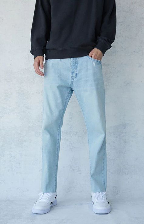 Light Denim Jeans Outfit, Aesthetic Jeans Outfit, Light Wash Jeans Outfit, Loose Jeans Outfit, Blue Denim Jeans Outfit, Blue Jeans Outfit Men, Light Blue Jeans Outfit, Wash Jeans Outfit, Jeans Pants Outfit