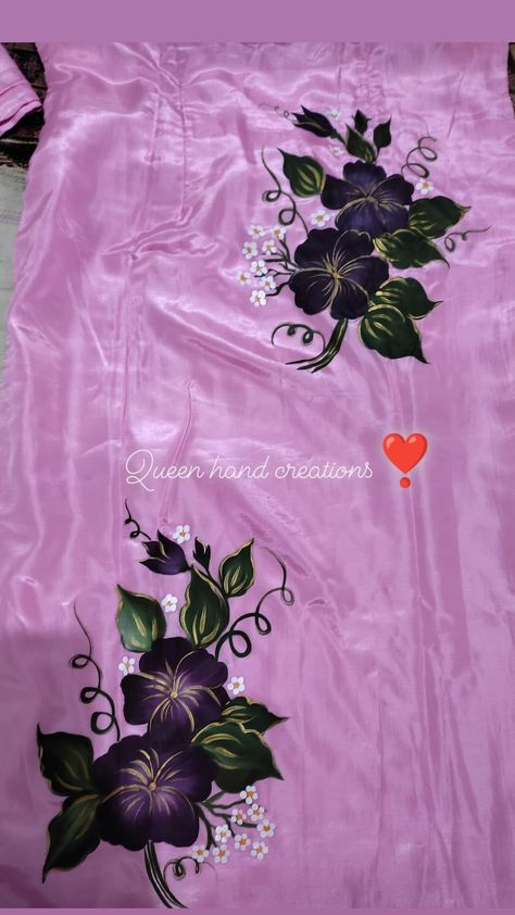 Penting Suit Design, Suit Painting Designs, Suit Painting, Fabric Colour Painting, Painting Colour, Paint Collection, Nose Makeup, Fabric Paint Diy, Purple Painting