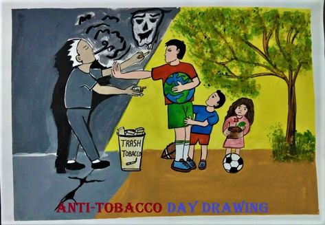 Anti tobacco day drawing | World no tobacco day poster | Draw Stop smoking save life | quit smoking and drinking save earth drawing Pollution Pictures, Save Earth Drawing, Drawing Pictures For Kids, Earth Drawing, Donate Blood, Earth Drawings, Drawing Competition, Simple Drawings, Umbrella Art