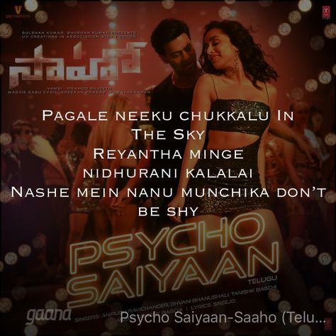 Lyrics Poster created on Gaana. Enjoy the song and create your own poster at https://gaana.com/song/psycho-saiyaan-2 Channa Mereya Lyrics, Ponniyin Selvan Movie Poster, Lyrics Poster, Lyric Poster, The Song, Silk Sarees, Create Yourself, Create Your, Create Your Own