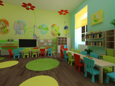 kindergarten by Monika Juhasz at Coroflot.com Preschool Room Decor, Daycare Setup, Home Daycare Ideas, Daycare Rooms, Preschool Designs, Preschool Room, Daycare Decor, Daycare Design, Preschool Rooms