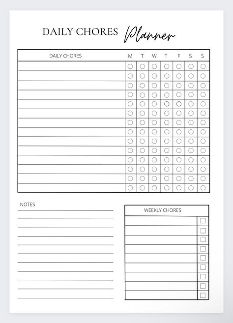 This daily cleaning schedule will help you to keep track of all of your daily chores. From the loading the dishwasher, cleaning the kitchen or cooking dinner make note of it all. Enjoy accomplishing every single thing of list each day. Never lose track of what needs doing in the home or what needs to be done around the house. Perfect for keeping your hone tidy, neat and clean. Cleaning Checklist Printable PDF, Weekly Cleaning Schedule, Daily Cleaning Schedule,Minimalist Cleaning List, House Clea House Cleaning Charts, Chores Planner, Minimalist Cleaning, Daily Cleaning Schedule, Daily Cleaning Checklist, Cleaning Chart, Cleaning Checklist Printable, Planner Cleaning, Cleaning Planner