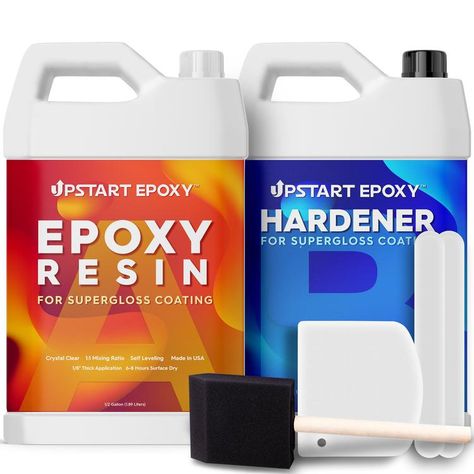 Upstart Epoxy is a premium grade epoxy made in the USA! Versatile for any project and backed by our 100% satisfaction guarantee! Epoxy Resin Supplies, Seni Resin, Clear Casting Resin, Crystal Clear Epoxy Resin, Resin Table Top, Epoxy Countertop, Clear Epoxy Resin, Epoxy Resin Table, Resin Supplies