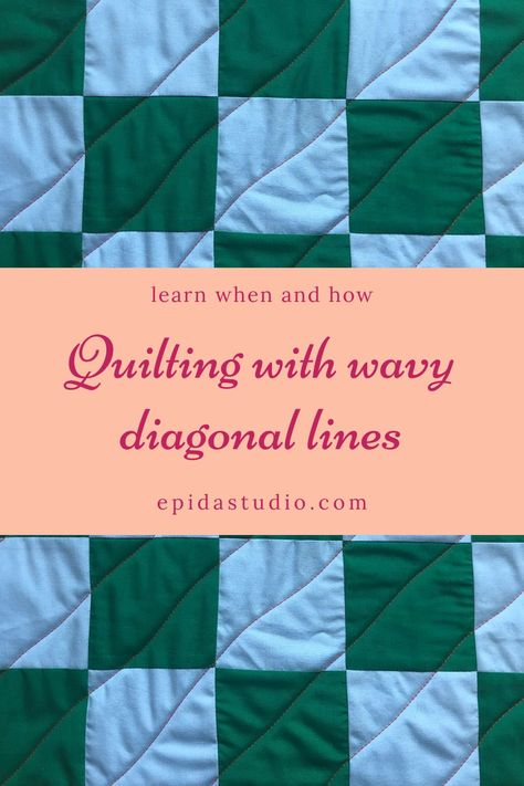 Wavy Line Quilting, Simple Quilting, Quilting Lines, Straight Line Quilting, Diagonal Lines, Diagonal Line, Quilting Rulers, Quilt Stitching, Quilting Tutorials