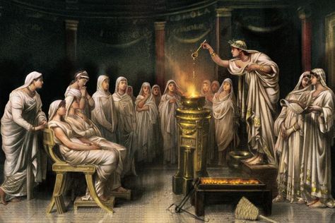 Vestal Virgin, Goddess Of The Hearth, Mystery School, Ancient Paintings, Roman Goddess, Roman History, Pearl Harbor, Ancient Romans, Ancient Rome