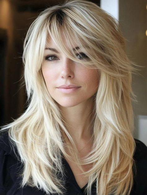 28 Must-Try Long Shag Haircuts That Will Transform Your Style Long Side Bangs With Medium Hair, Side Bangs With Medium Hair, Long Choppy Haircuts, Blonde Shag, New Long Hairstyles, Long Shag Hairstyles, Long Shag Haircut, Haircuts For Long Hair With Layers, Long Shag