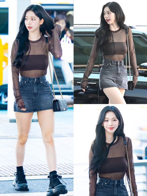 karina’s wife on X Kpop Gg Outfits, Karina Outfit, Skirt Fits, Outfit Goals, Airport Style, Kpop Outfits, Kpop Fashion, Girl Crush, Asian Beauty