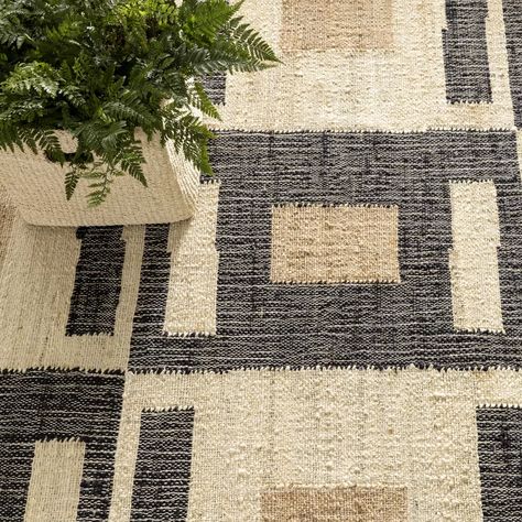 Dash and Albert Rugs Cassia Geometric Handmade Flatweave Black/Beige Area Rug & Reviews | Wayfair Patchwork Embroidery, Bunny Williams, Dash And Albert Rugs, Central Africa, Weave Rug, Dash And Albert, Beige Area Rug, Black Area Rugs, Brown Area Rugs