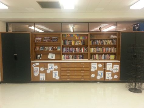 Classroom Cabinets, Old Classroom, Book Area, Data Wall, Classroom Makeover, Striped Walls, Desk Areas, English Classroom, Big Reveal