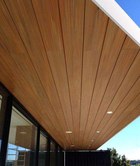 Innowood Ceiling & Soffit Solution Termo Wall, Soffit Design, Ceiling Soffit, Vinyl Soffit, Alfresco Living, Ceiling Cladding, Exterior Wall Cladding, Deck Designs Backyard, Deck Designs