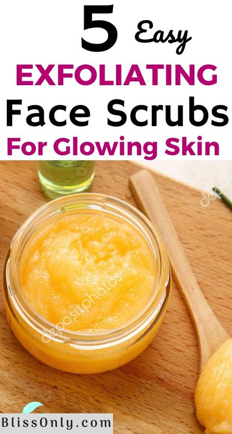 Diy Exfoliating Face Scrub, Diy Facial Scrub, Face Scrub Recipe, Face Scrubs, Diy Face Scrub, Exfoliating Face Scrub, Scrub Corpo, Exfoliating Face, Clear Glowing Skin