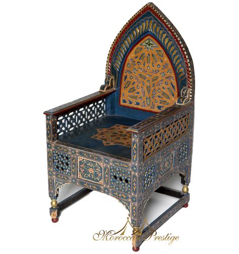 Arabic style chair. Arab Furniture, Persian Furniture, Arabian Furniture, Moroccan Couch, Moorish Furniture, Bohemian Caravan, Arabic Furniture, Moroccan Chair, Islamic Furniture