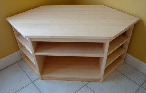 Diy Corner Tv Stand Ideas, Corner Tv Stand For Large Tv, Diy Corner Tv Stand, Pallet Corner Tv Stand, Homemade Corner Tv Stand Wood, Tv Stand With Doors, Wood Corner Tv Stand, Tv Stand Plans, Tv Corner Unit 75"