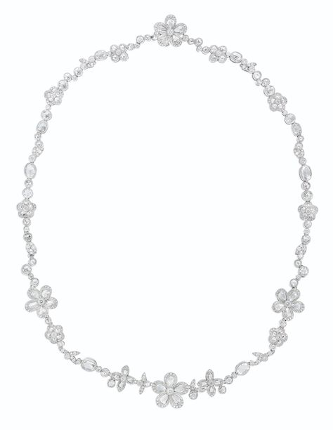 DIAMOND 'FLOWER' NECKLACE, TIFFANY & CO. Pear, oval and round rose-cut diamonds, circular-cut diamonds, platinum, 16 ¾ ins., signed Tiffany & Co., black Tiffany & Co. case with blue outer box Tiffany & Co., 2014: Necklace Tiffany And Co, Tiffany Co Necklaces, Flower Diamond Necklace, Tiffany And Co Earrings, Tiffany Bracelet, Tiffany And Co Jewelry, Tiffany And Co Necklace, Tiffany Bracelets, Nail Jewelry