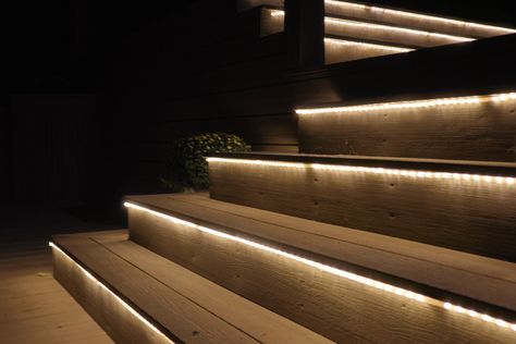 Elevate your outdoor oasis with custom deck lighting that's designed to impress! From post cap lights to stair riser LEDs, our deck illuminations are the perfect blend of safety, style, and ambiance. Create a warm and inviting atmosphere on your deck with our stunning lighting options, turning every evening into a magical experience. ✨🌟 #DeckLighting #CustomDeck #OutdoorAmbiance #DeckDesign #LEDLights #DeckIllumination Decking Lights, Pool Railing, Deck Stair Lights, Post Cap Lights, Led Stair Lights, Deck Skirting, Perimeter Lighting, Electronic Store, Desert House