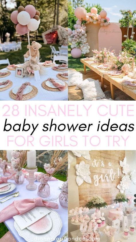 You are going to love these cute baby shower ideas for girls! There are so many decorations and fun food ideas that your guests will obsess over. Home Baby Shower Ideas Decor Girl, Minimalist Baby Shower Ideas Girl, Baby Girl Shower Decorations Ideas, Simple Pink Baby Shower Ideas, Pink Theme Baby Shower Ideas, Neutral Baby Girl Shower Ideas, Baby Shower Decor Ideas Girl, Girl Baby Shower Ideas Spring, Baby Showers For Girls Themes