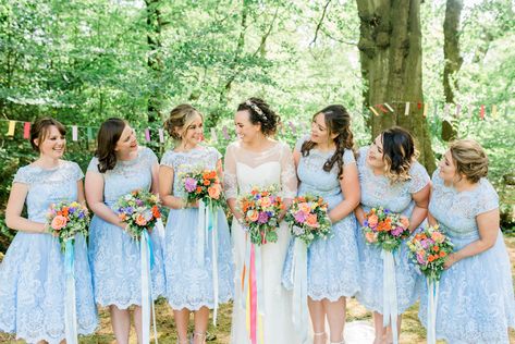 Bride Bridal Strapless Sweetheart Neckline Lace Jacket Sleeves Powder Baby Blue Bridesmaids Tea Length Lace Dress Multicoloured Bouquet Ribbon Spring Cottage Rivington Wedding Emma B Photography #Powder #Baby #Blue #Bridesmaids #Tea #Length #Dress #Lace #Multicoloured #Flowers #Bouquet #Ribbon #wedding Baby Blue Bridesmaids, Multicoloured Bouquet, Tea Length Lace Dress, Lace Tea Length Dress, Bouquet Ribbon, Spring Cottage, Jacket Sleeves, London Makeup, Colourful Wedding