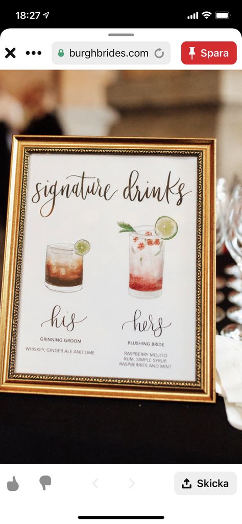 Bride And Groom Drinks, Whiskey And Ginger Ale, Raspberry Mojito, Wedding Signature Drinks, Whiskey Ginger, Wedding Drinks, Whiskey Drinks, Wedding Drink, Signature Drinks