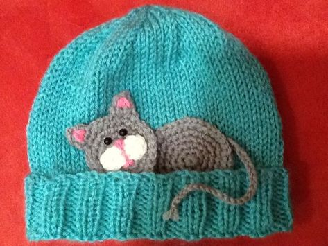 Knit Appliques Free Pattern, Children’s Knitted Hats, Whimsical Hand-knitted Hats, Animal Child Hats Knitting Patterns, Whimsical Hand Knitted Hats, One Size, Girls Knit Hat, Crochet Baby Cap, Knitted Hats Kids, Crochet Baby Hat Patterns