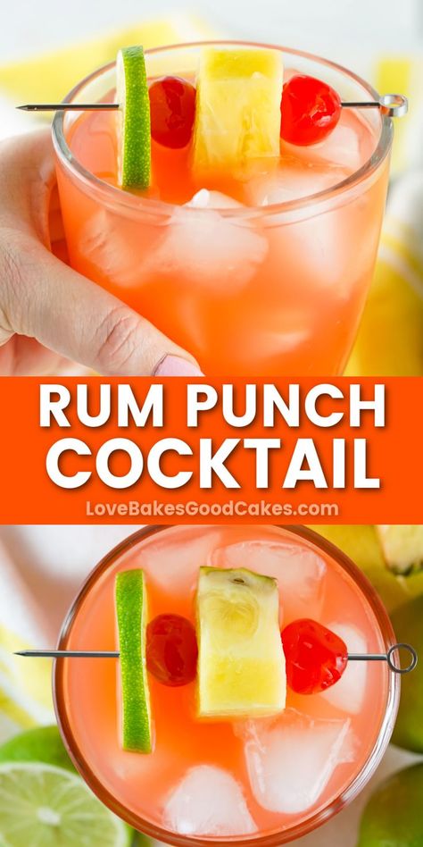 Rum Punch Cocktail Jamaican Rum Punch Recipes, Jamaican Rum Punch, Tropical Rum Punch, Rum Punch Cocktail, Alcoholic Punch Recipes, Camping Drinks, Rum Punch Recipes, Non Alcoholic Punch, Punch Cocktails