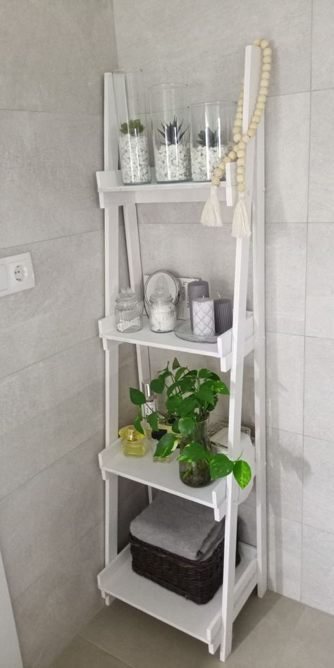 #bathroomstorage #organization Ladder Shelf Decor, Ideas For Bathrooms, Willow Furniture, Bathroom Organization Hacks, Bathroom Storage Hacks, Bathroom Stand, Diy Bathroom Storage, Bathroom Storage Solutions, Wood Interior Design